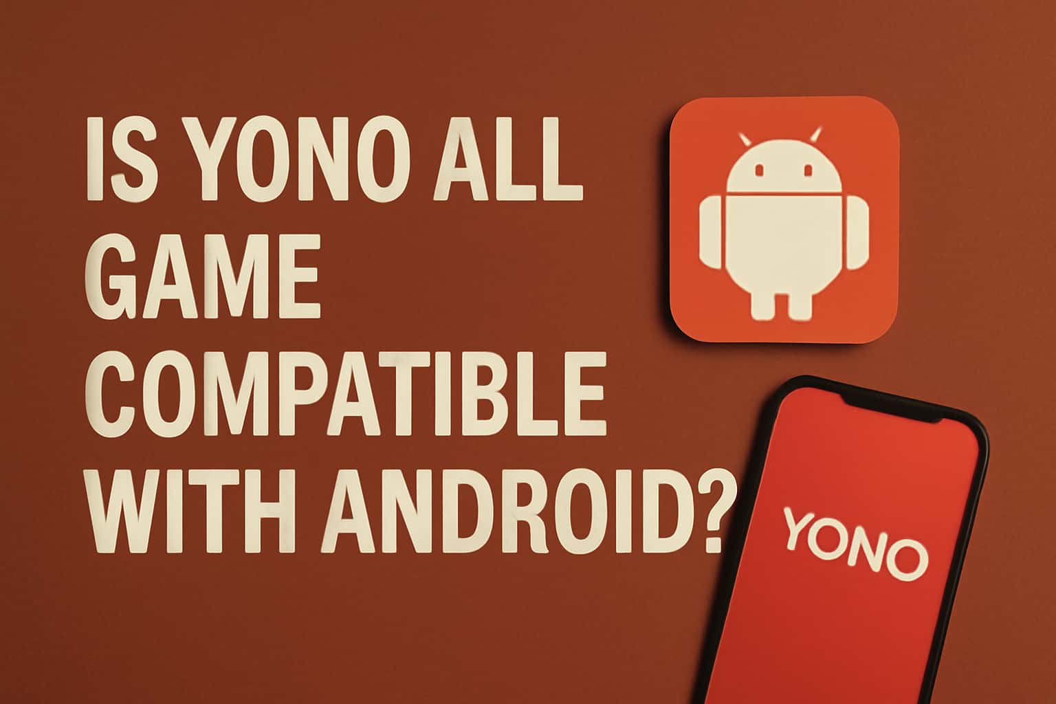 Informational scene depicting the compatibility of Yono All Game with Android devices.